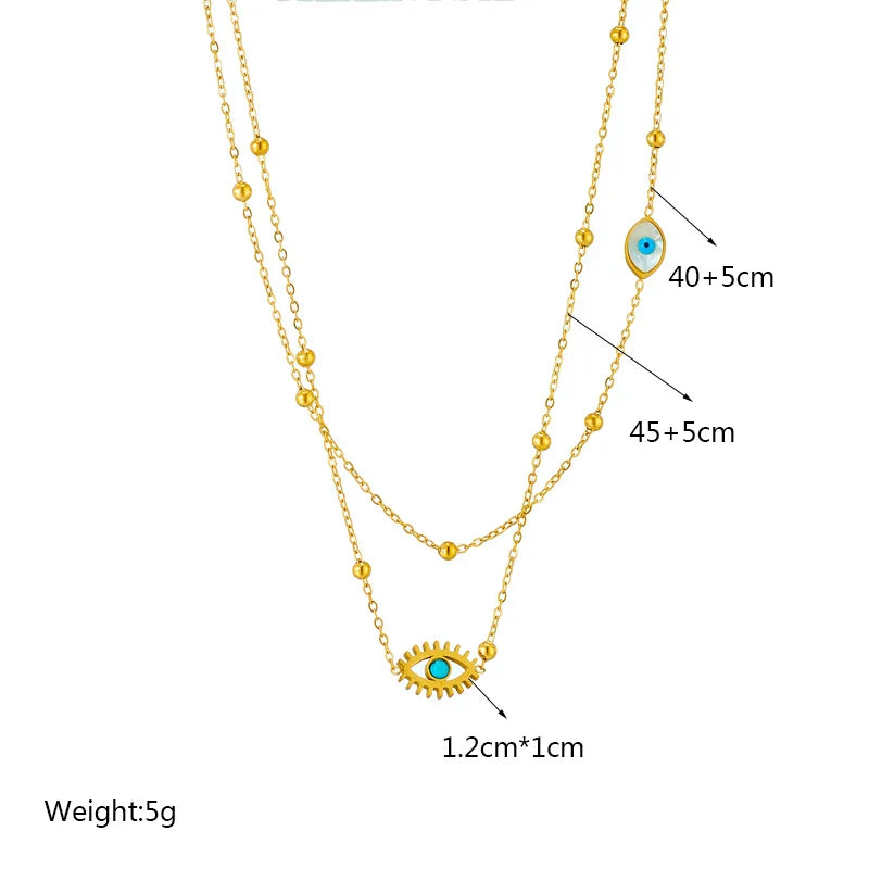 316L Stainless Steel Heart Eye Square Butterfly Pendant Necklace