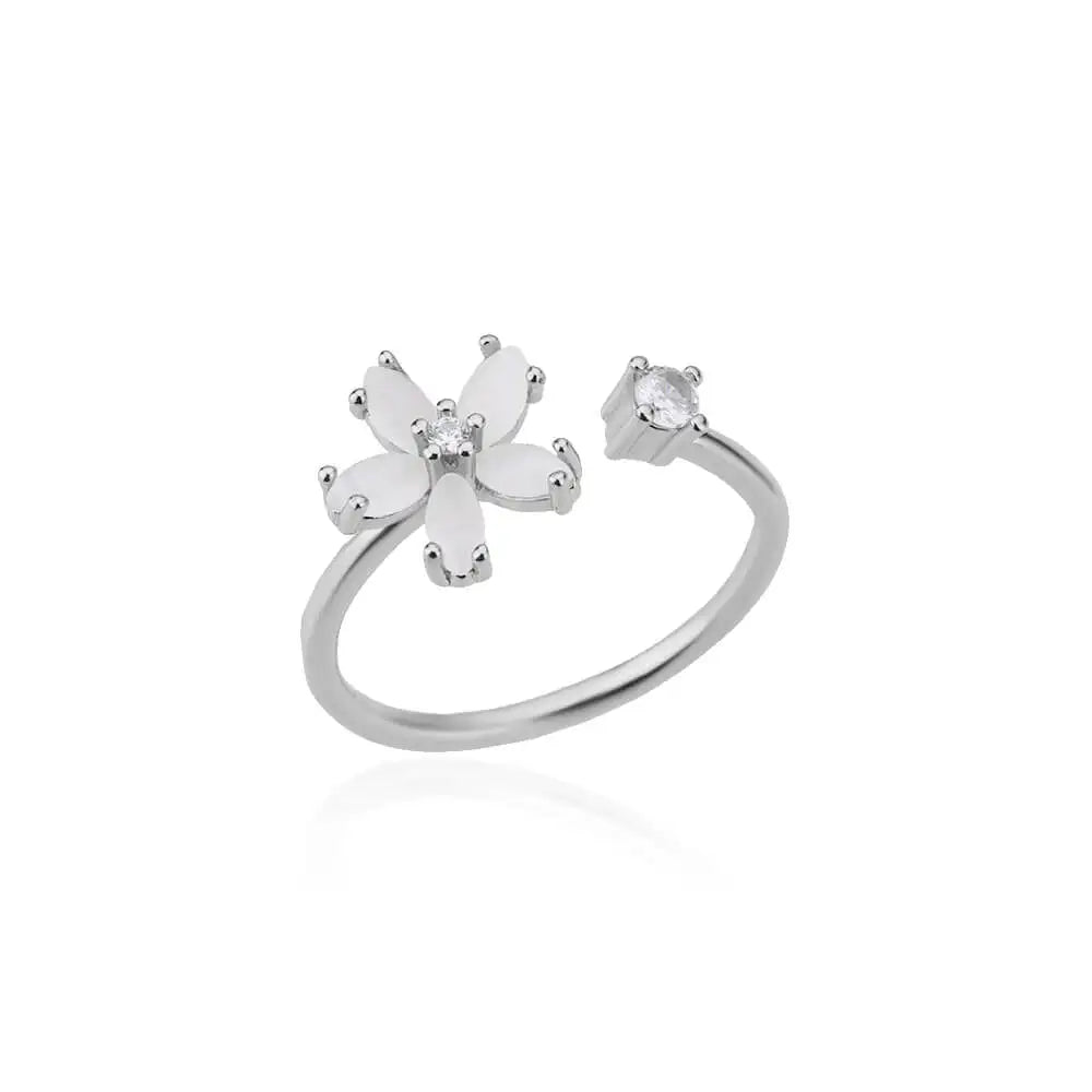 Opal Flower Rings For Women Cubic Zirconia TRENDY Style