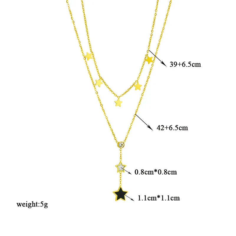 316L Stainless Steel Heart Eye Square Butterfly Pendant Necklace