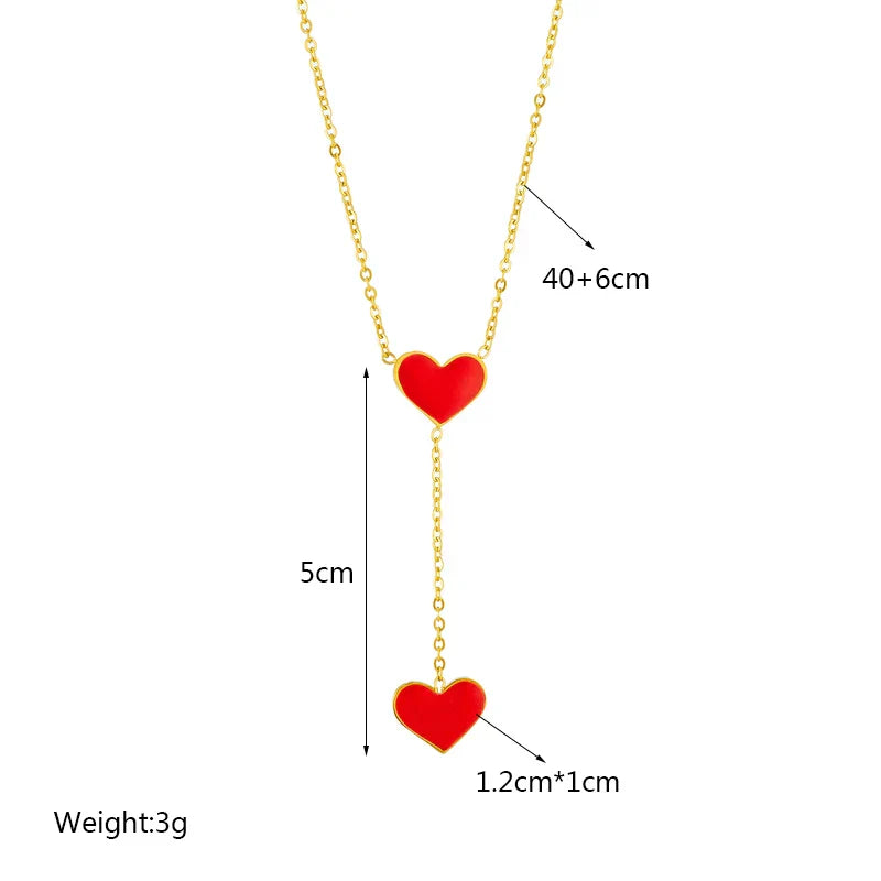 316L Stainless Steel Heart Eye Square Butterfly Pendant Necklace