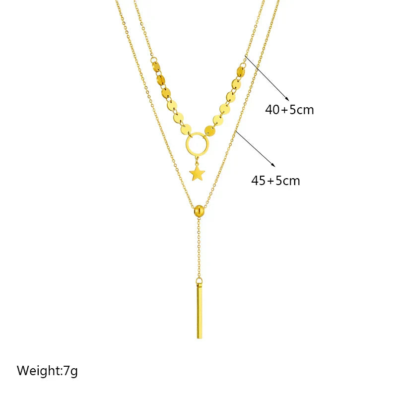 316L Stainless Steel Heart Eye Square Butterfly Pendant Necklace