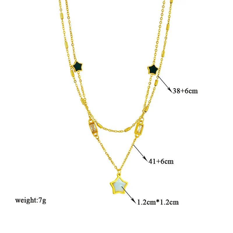 316L Stainless Steel Heart Eye Square Butterfly Pendant Necklace