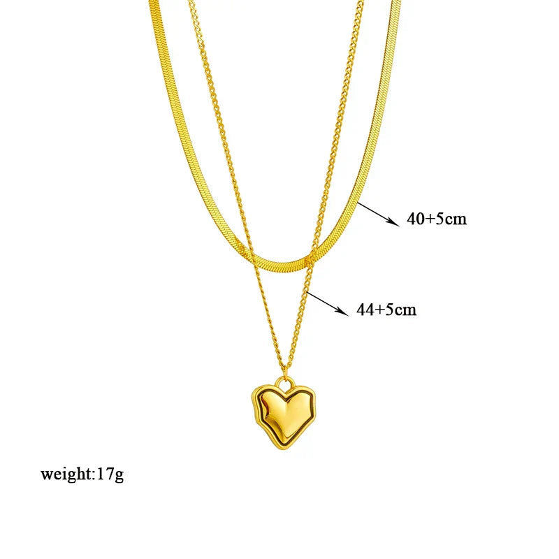 316L Stainless Steel Heart Eye Square Butterfly Pendant Necklace