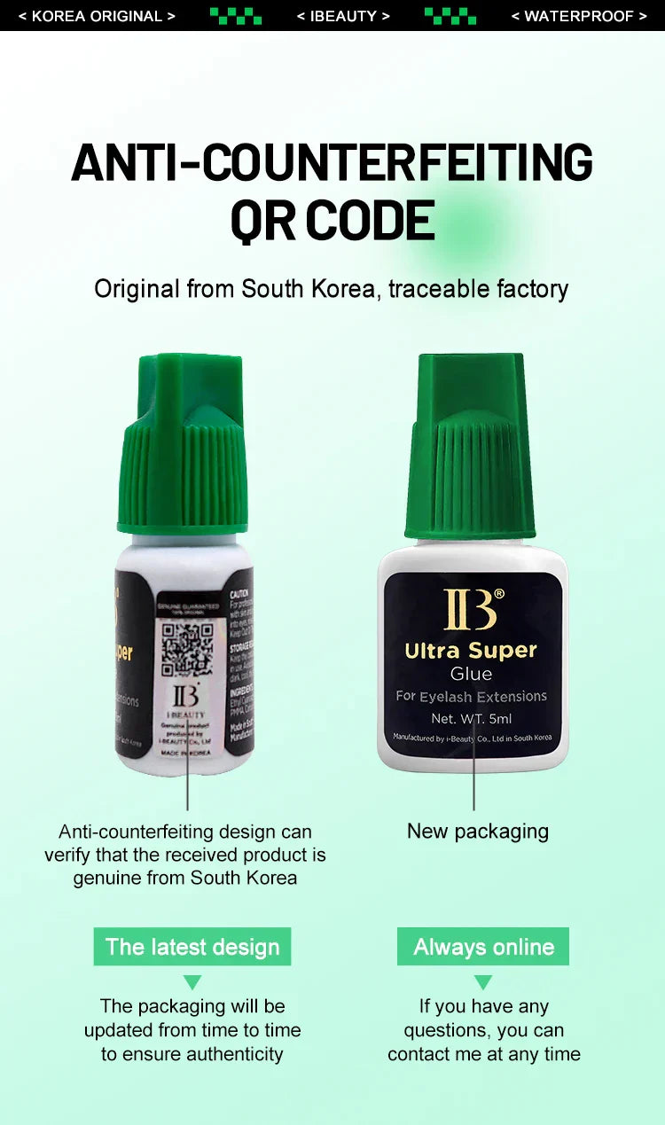 Super Glue Fast Drying Eyelash Extensions IB Green Ultra Super Glue