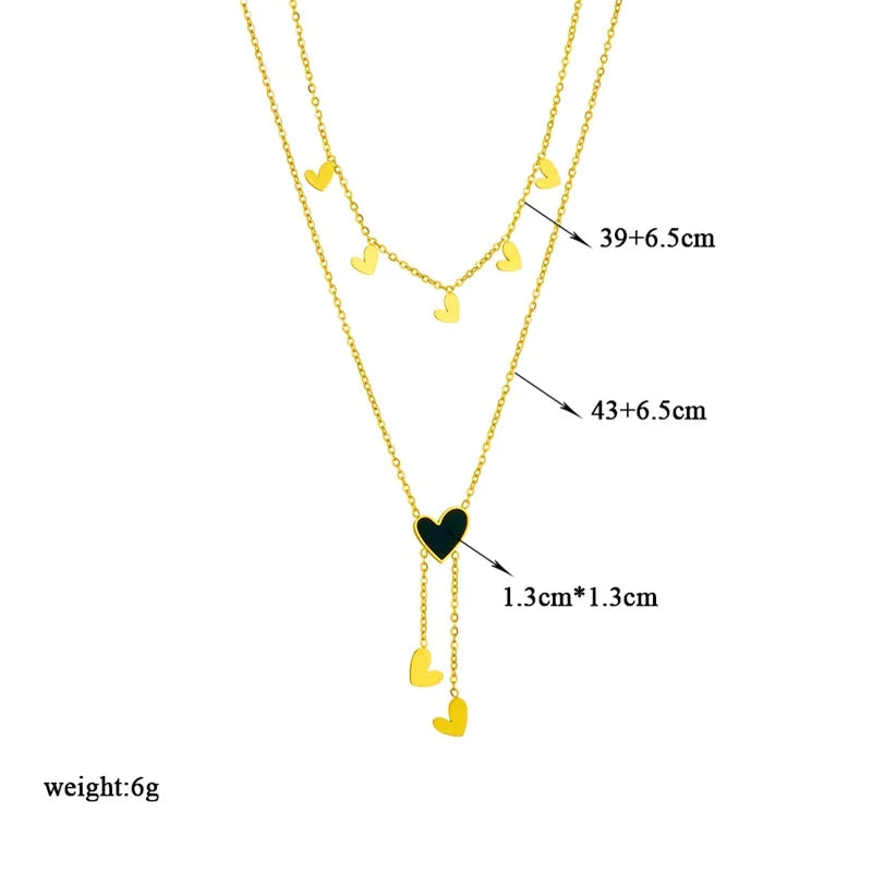 316L Stainless Steel Heart Eye Square Butterfly Pendant Necklace